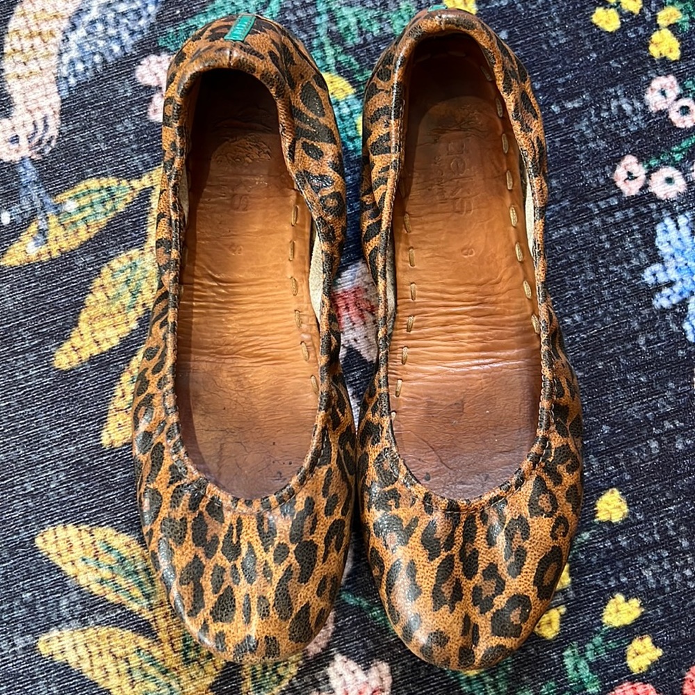 Leopard Tieks size 8